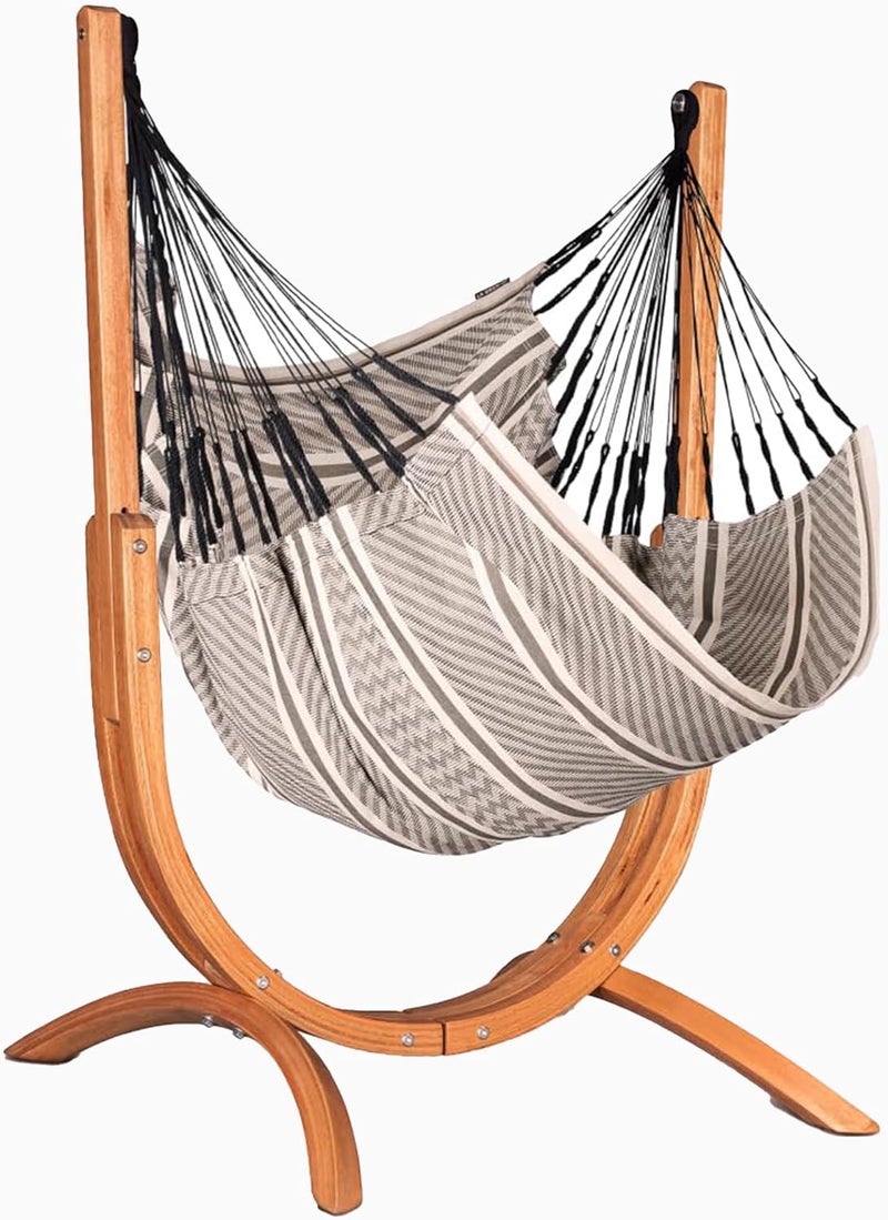 LA SIESTA Udine Organic Outdoor Hammock Chair and Stand (W 115 cm) (Zebra) - Image 1